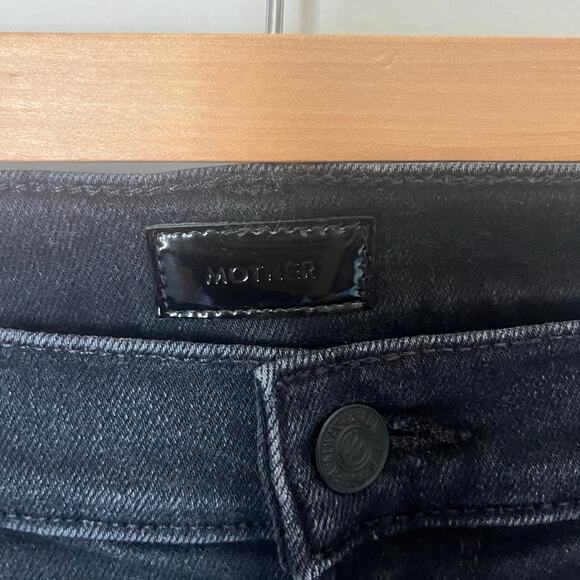 Mother The Mid Rise Dazzler Ankle Jeans in Deep End Wash Black Denim sz. 27 - Picture 4 of 9